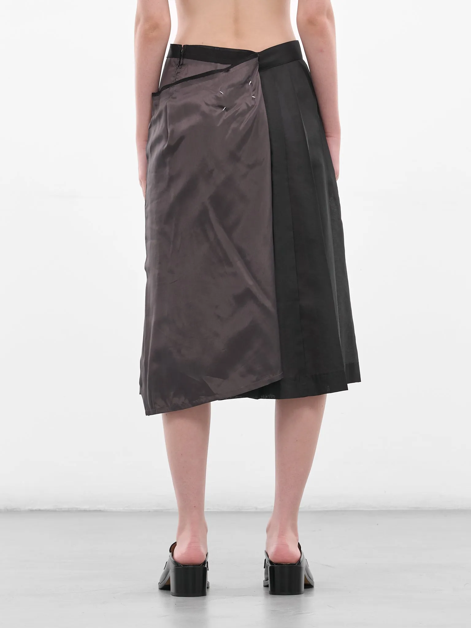 Black Deconstructed Asymmetric Midi Skirt (S51ME0043-MTN098-900-BLACK) sold by lorenzo product image thumbnail 3