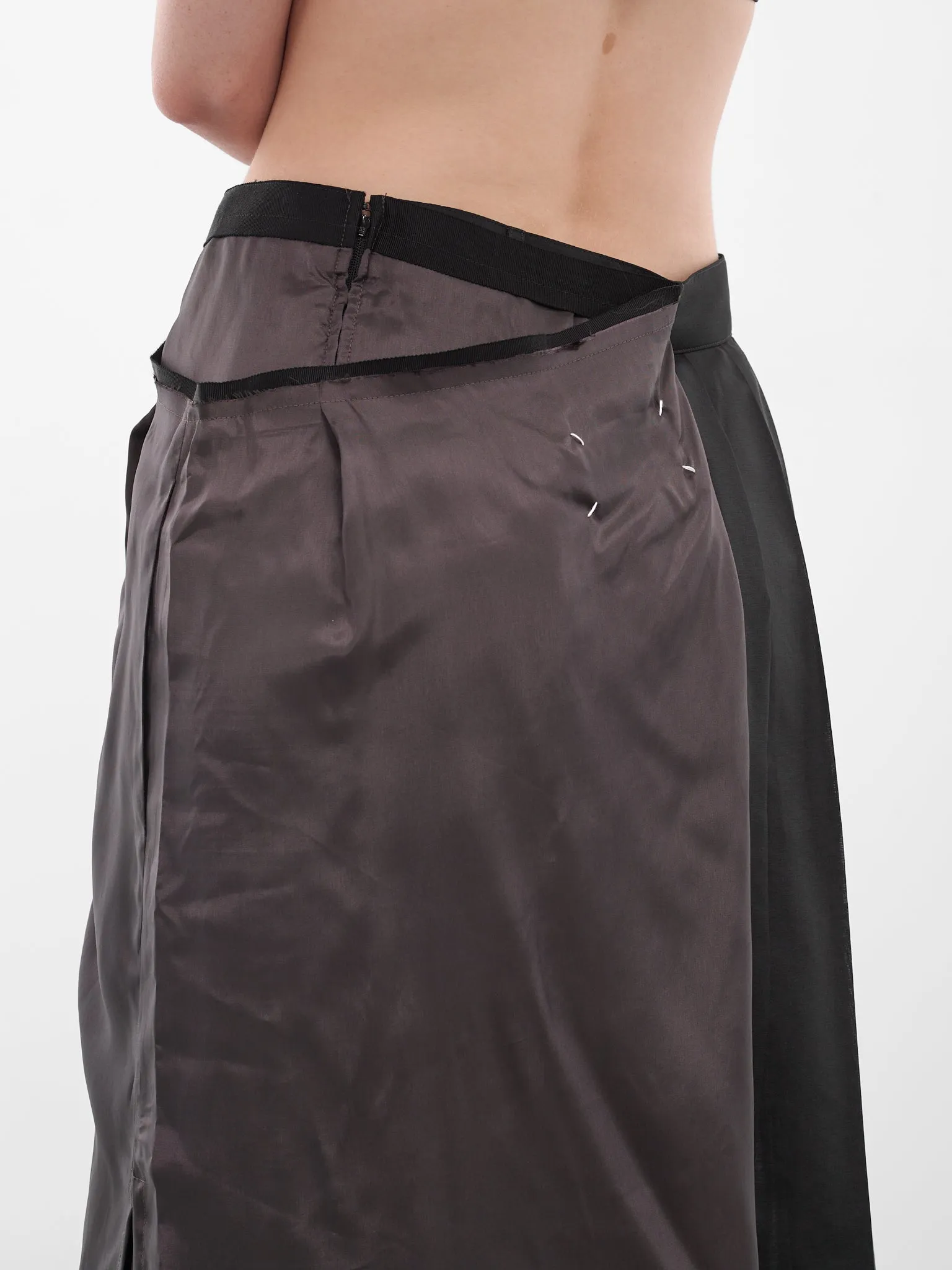 Black Deconstructed Asymmetric Midi Skirt (S51ME0043-MTN098-900-BLACK) sold by lorenzo product image thumbnail 5