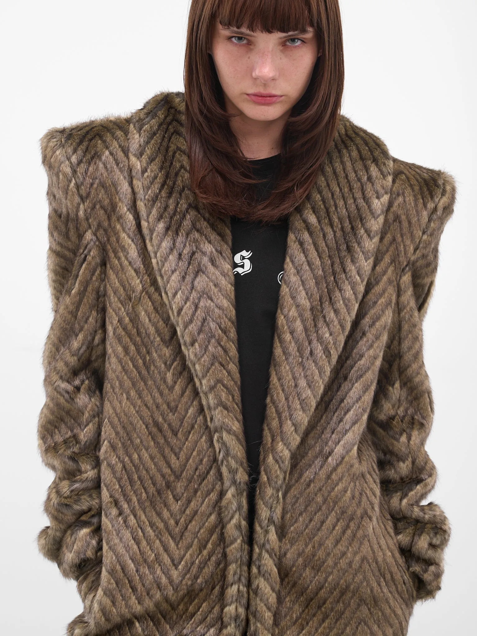 Brown 'St Moritz' Fur Coat (ST-MORITZ-FUR-BROWN) sold by lorenzo product image thumbnail 4