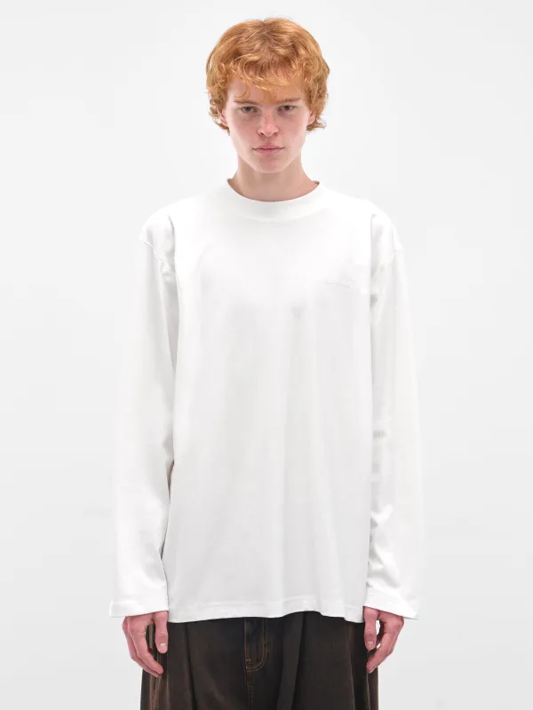 White Oversized Embroidered Long Sleeve (HMMB70024R-HB082A-NATURAL) sold by lorenzo