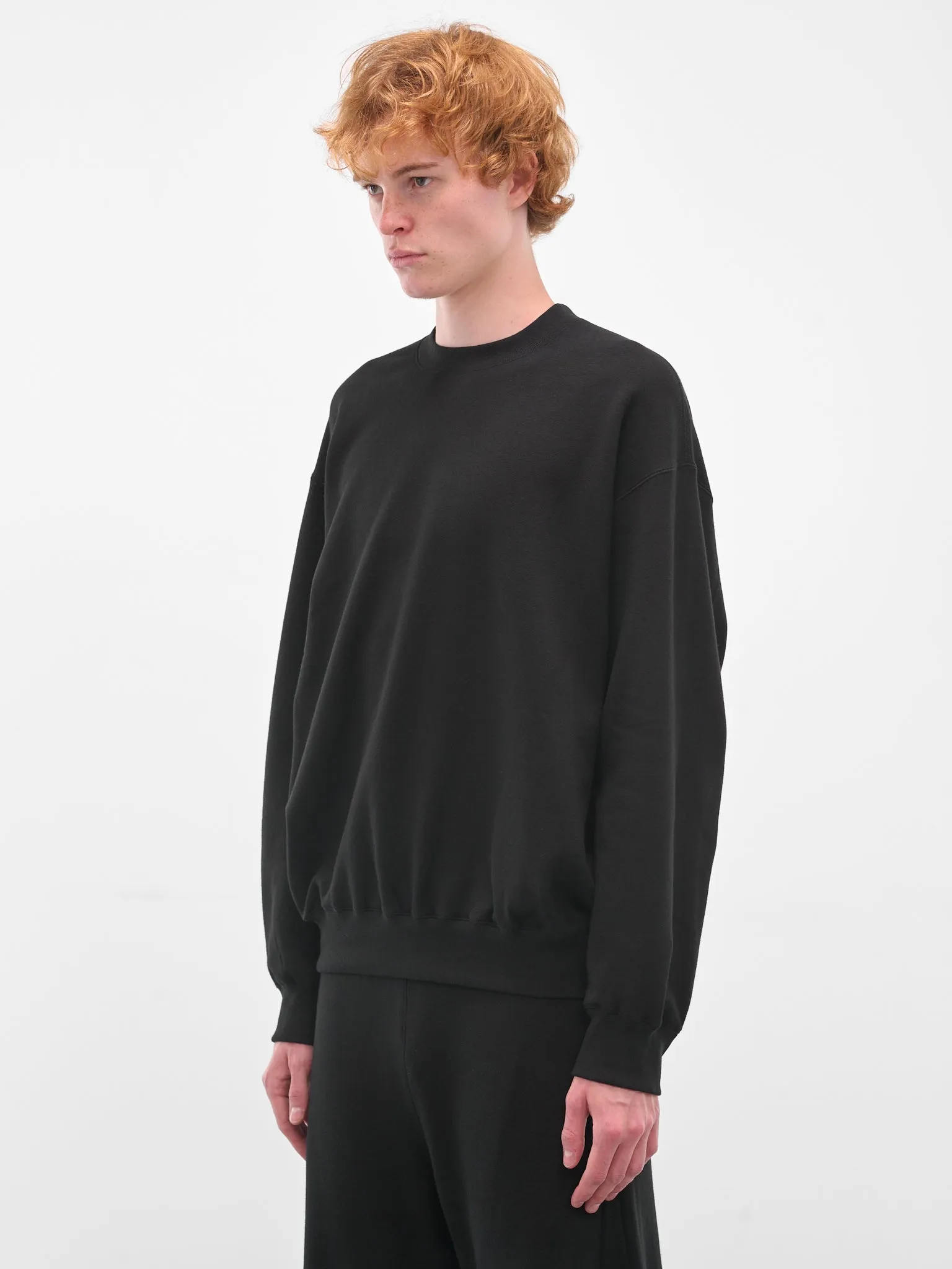 Black Cotton-Yak Crewneck Sweater (ST-1286-BLACK) sold by lorenzo product image thumbnail 2