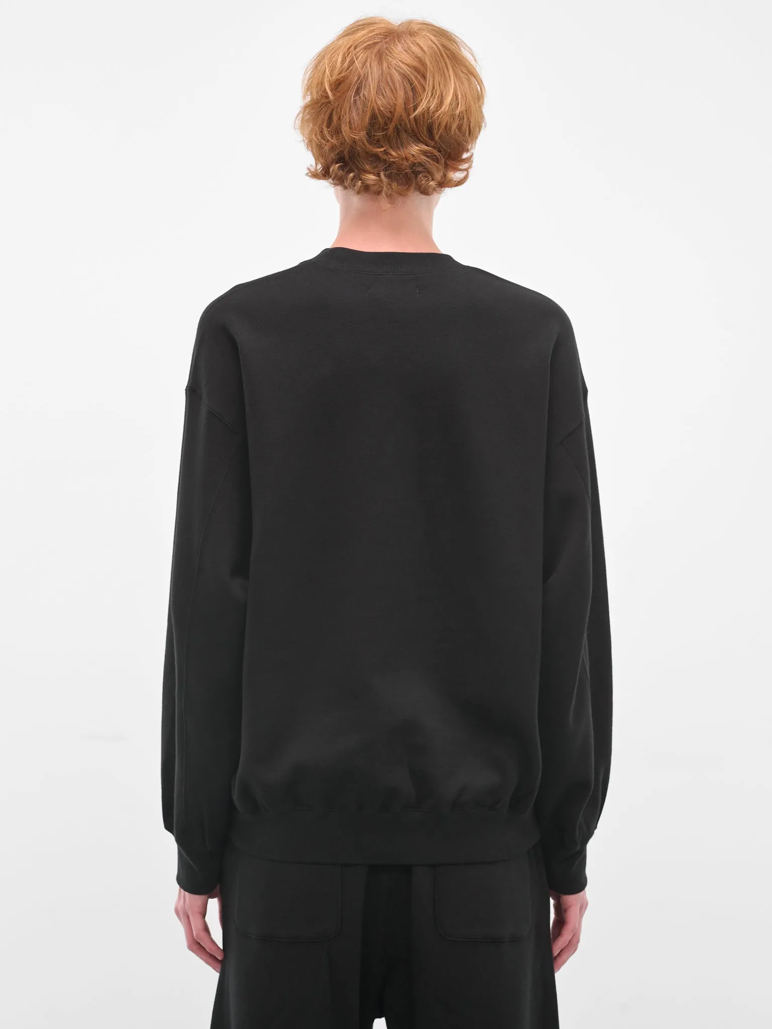 Black Cotton-Yak Crewneck Sweater (ST-1286-BLACK) sold by lorenzo product image thumbnail 3