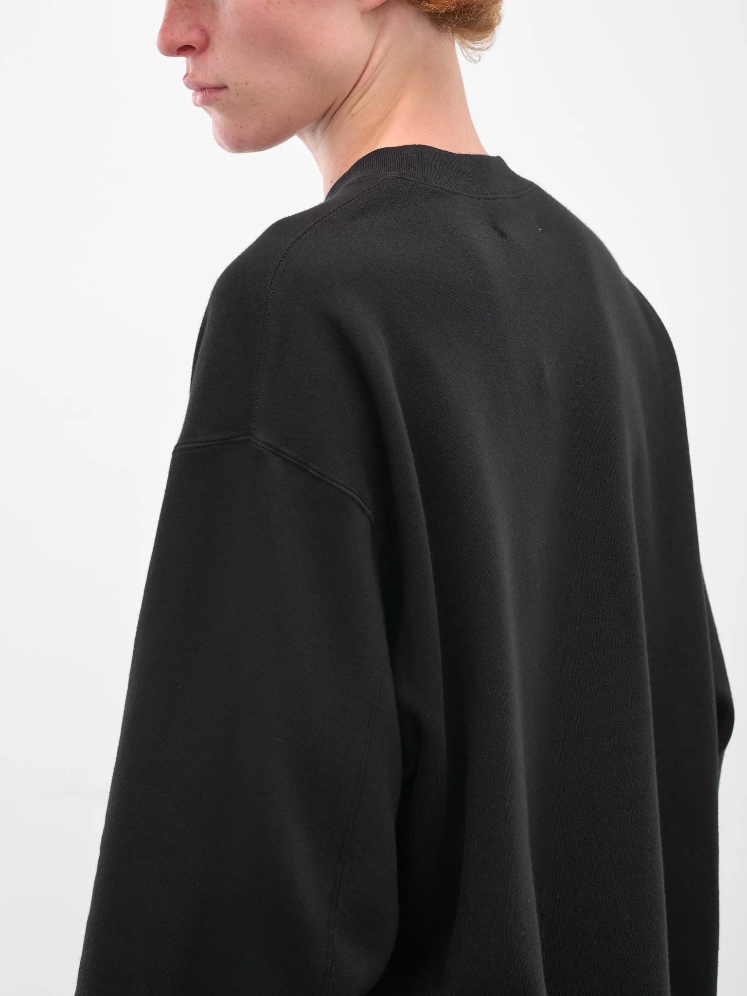 Black Cotton-Yak Crewneck Sweater (ST-1286-BLACK) sold by lorenzo product image thumbnail 5