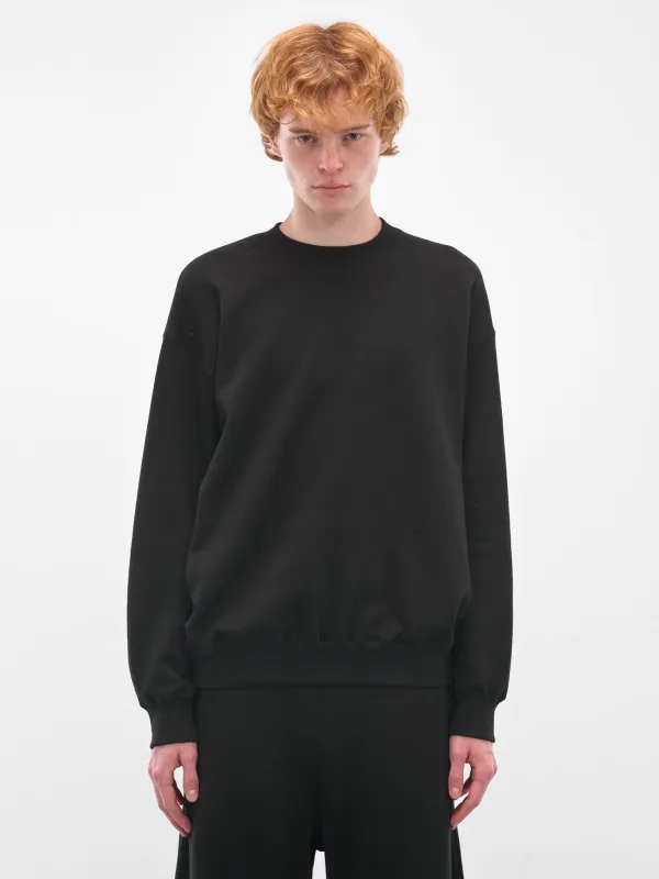 Black Cotton-Yak Crewneck Sweater (ST-1286-BLACK) sold by lorenzo
