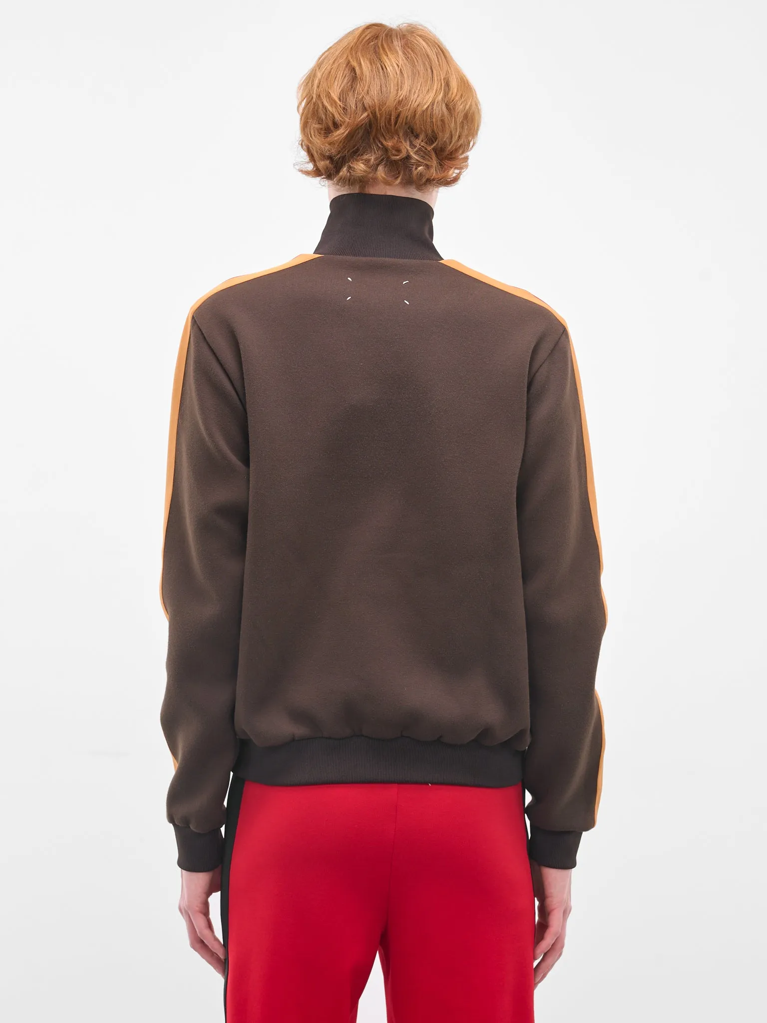 Striped Turtlneck Zip Sweater (S50GU0244-M20131-143-BROWN) sold by lorenzo product image thumbnail 3