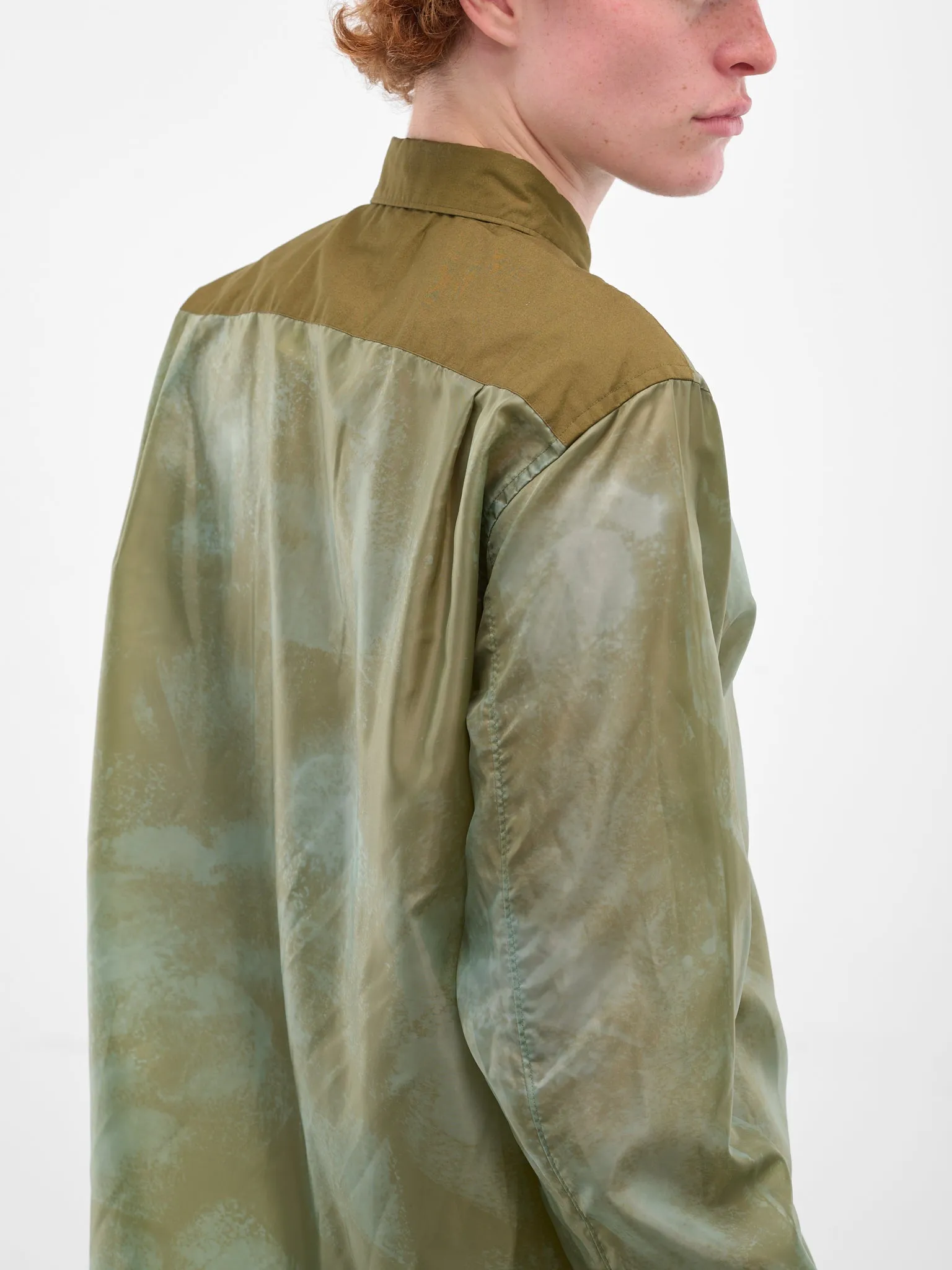 Green Abstract Button-Up Shirt (PP-B011-051-1-KHAKI) sold by lorenzo product image thumbnail 5