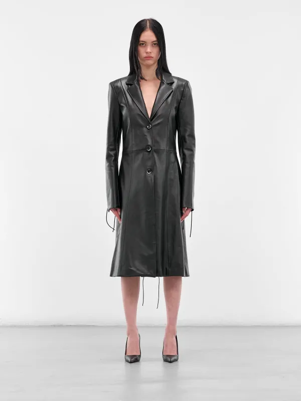 ADRER tielocken long coat 黒 M 1000枚限定 新品 cation melange stand collar tielocken long coat / カチオン