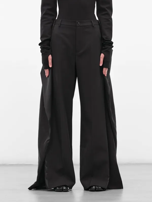 Black Deconstructed Wrap Layering Trousers (S62KB0246-M35436-899-BLACK) made by Maison Margiela