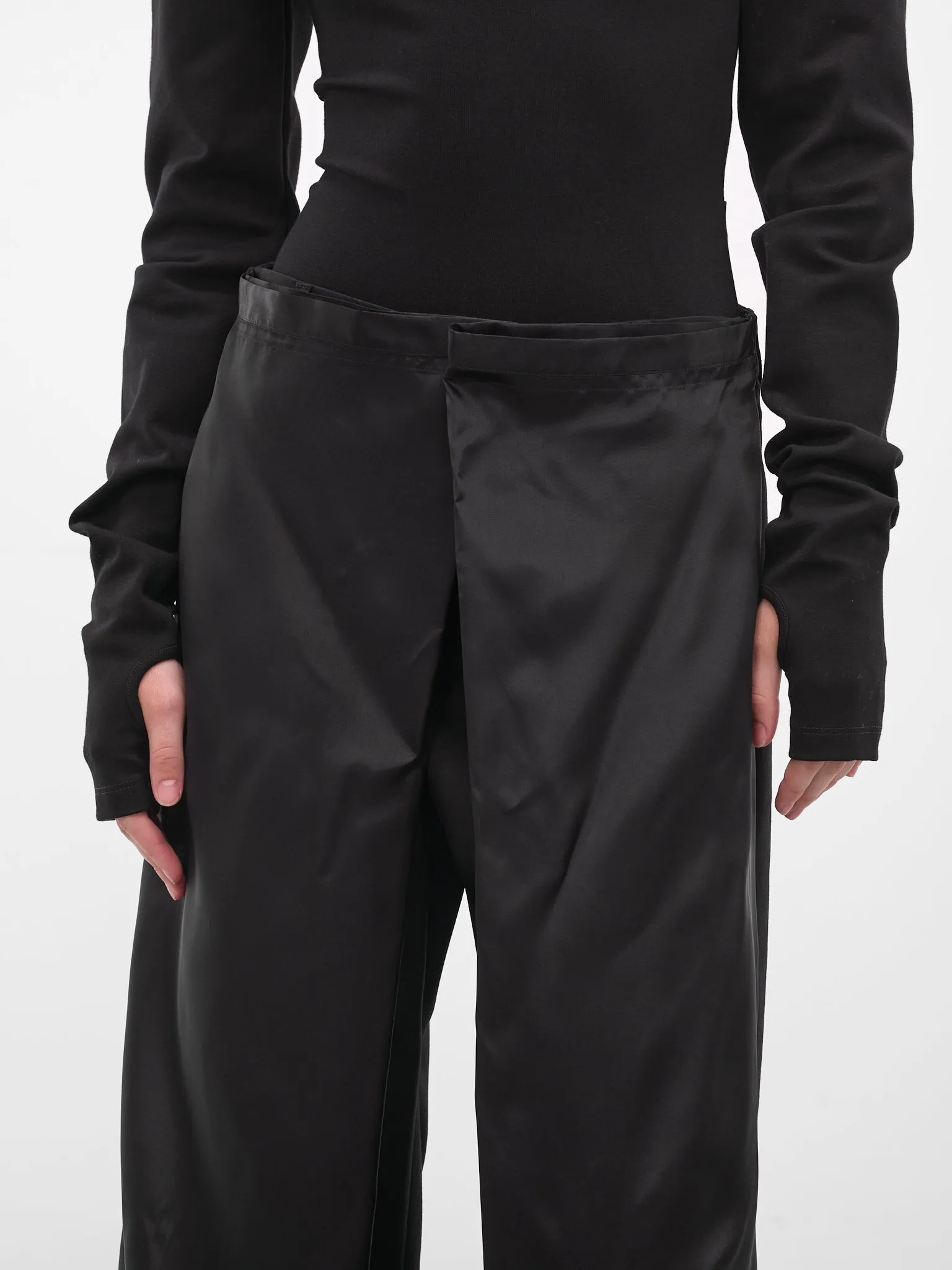 Black Deconstructed Wrap Layering Trousers (S62KB0246-M35436-899-BLACK) sold by lorenzo product image thumbnail 4