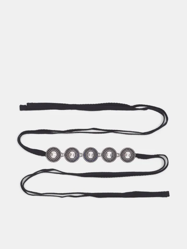 Black Ive Stud Braided Bracelet (B0013548-JW026-099-BLACK) sold by lorenzo