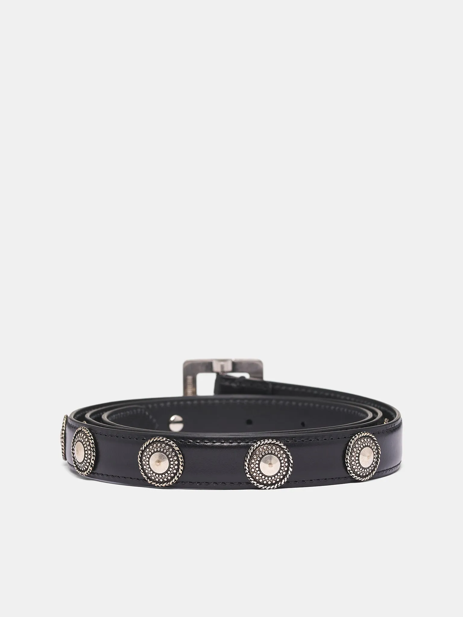 Black Leather Reka Studded Belt (B0013387-LT128-099-BLACK) sold by lorenzo product image thumbnail 2