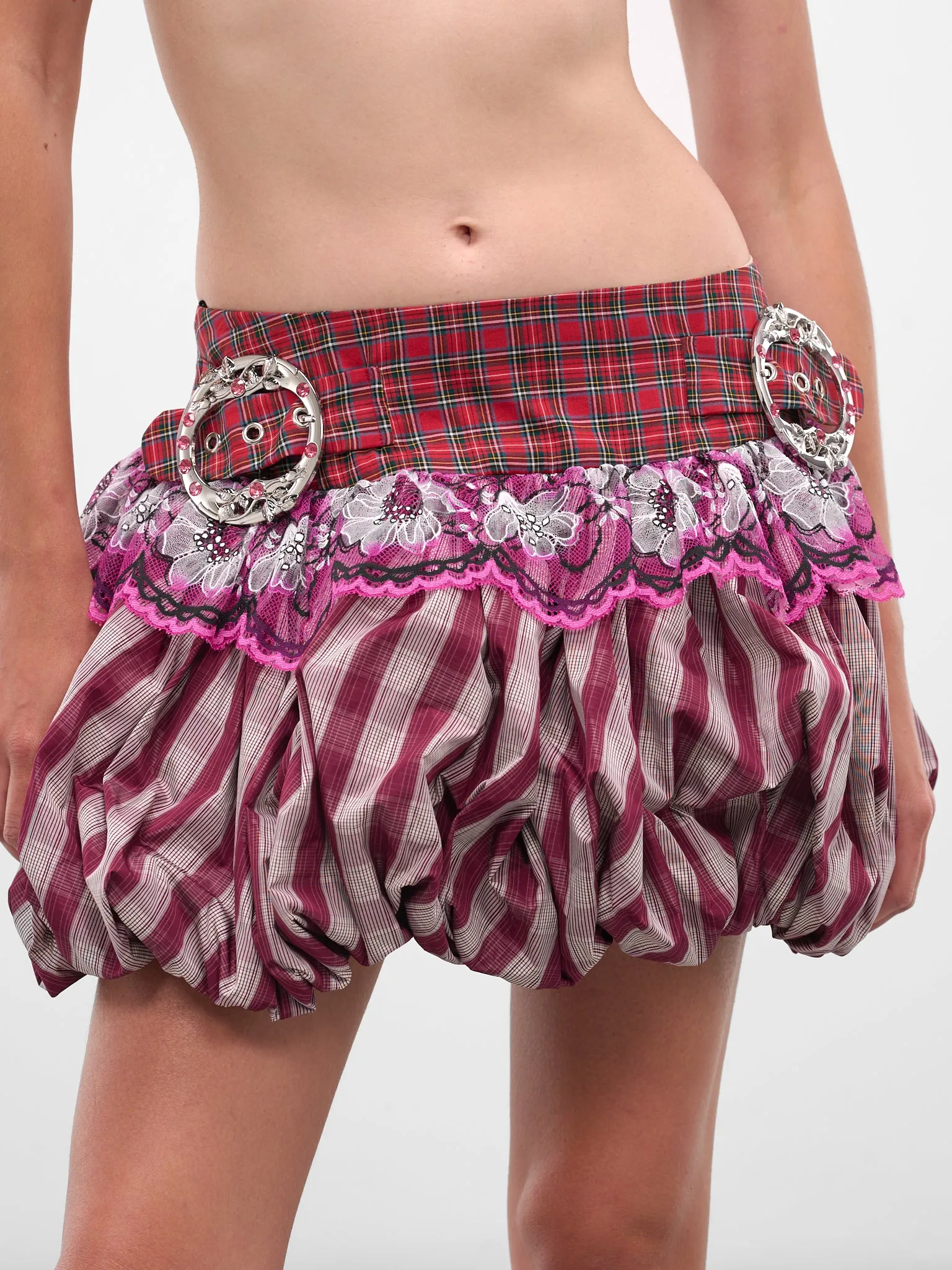 Pink Griffin Tartan Bubble Skirt (3265-GRIFFIN-PINK-MULTI) sold by lorenzo product image thumbnail 4