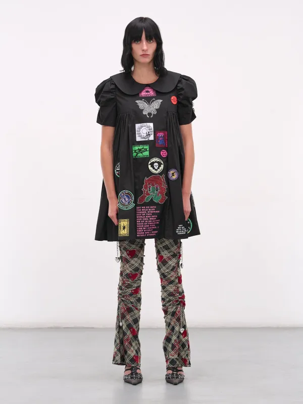 Black Alibi Patch Turnlock Dress (1345-ALIBI-BLACK-MULTI) sold by lorenzo