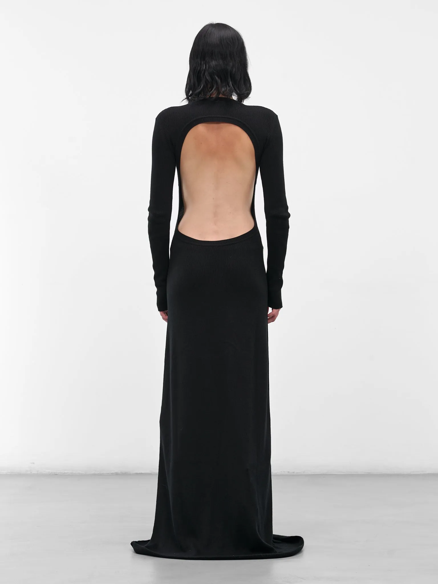 Black Eva Long Knit Dress (B0010259-FA049-BLACK) sold by lorenzo product image thumbnail 3