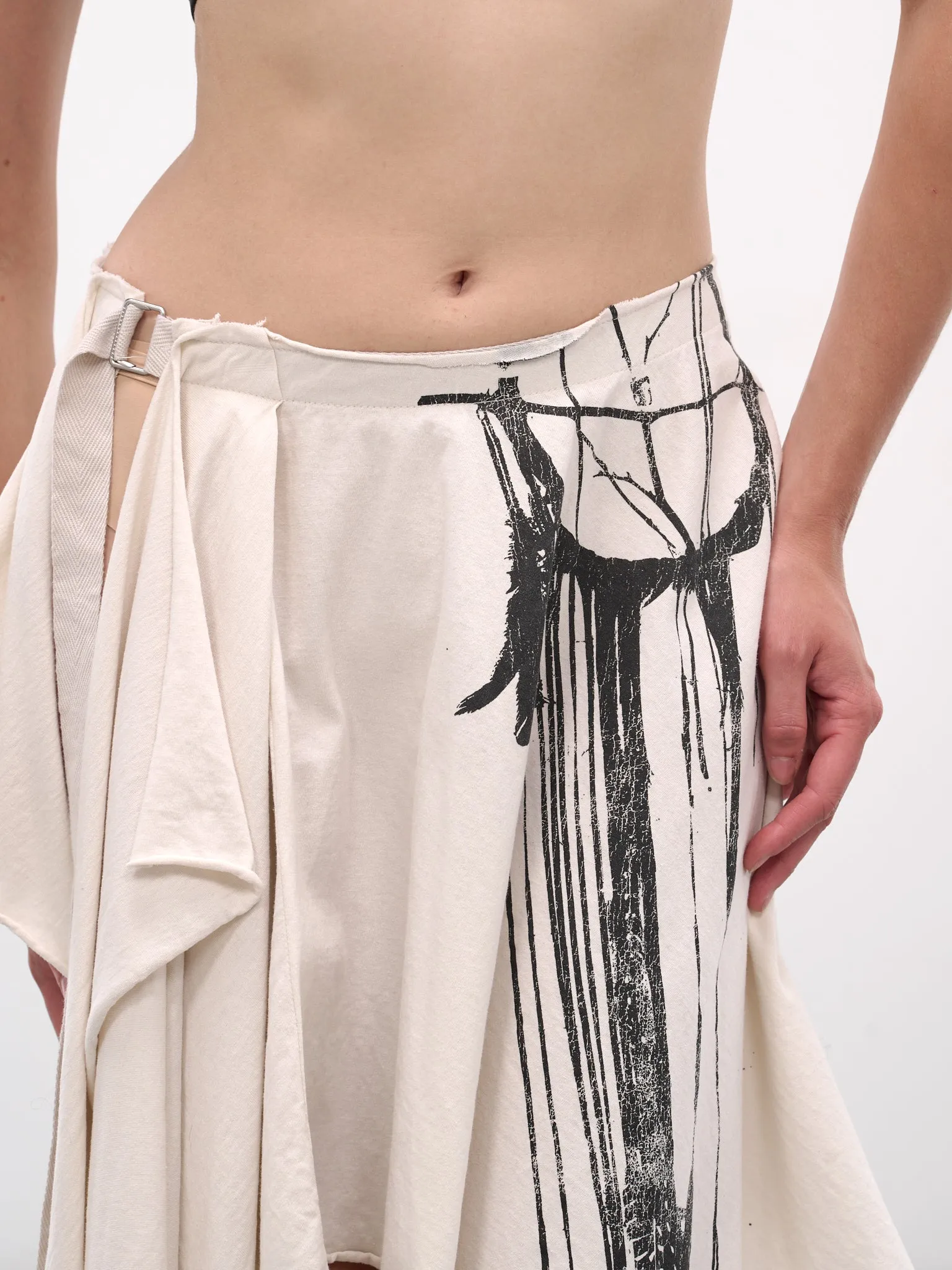 White Honorine Deconstructed Graphic Skirt (B0013455-FA697-IVORY) sold by lorenzo product image thumbnail 5
