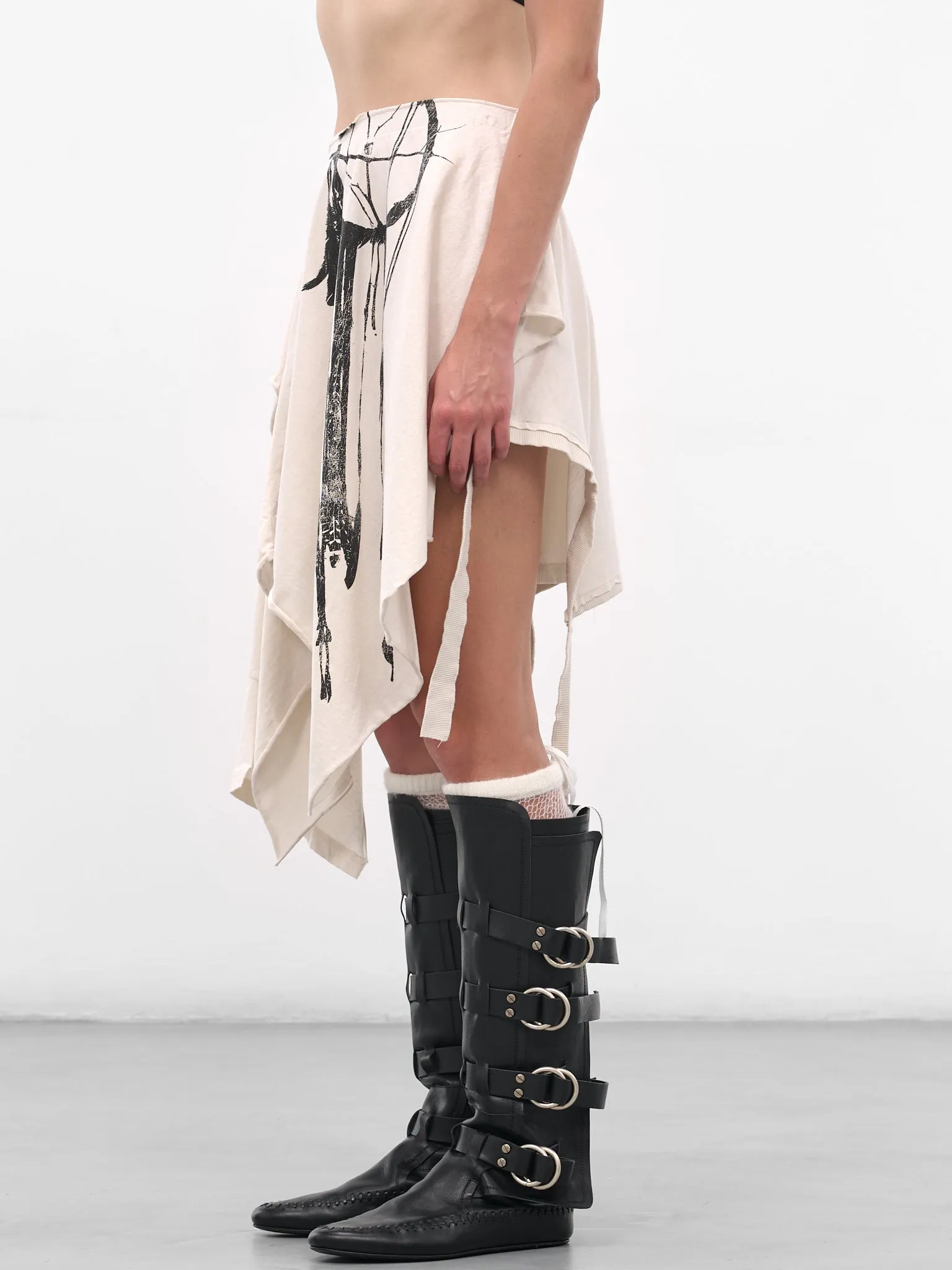 White Honorine Deconstructed Graphic Skirt (B0013455-FA697-IVORY) sold by lorenzo product image thumbnail 2