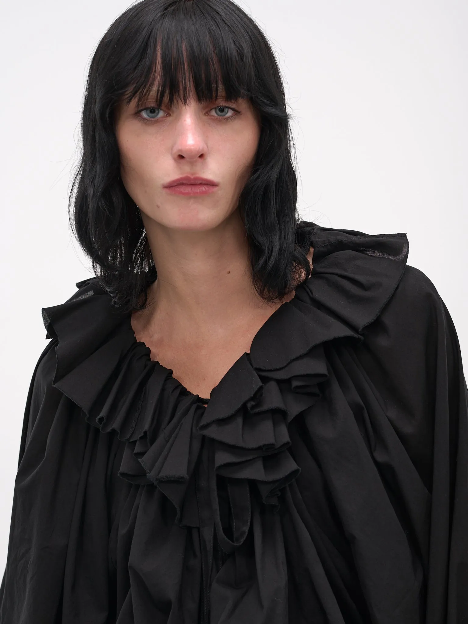 Black Bregje Ruffled Mini Dress (B0013619-FA026-BLACK) sold by lorenzo product image thumbnail 4