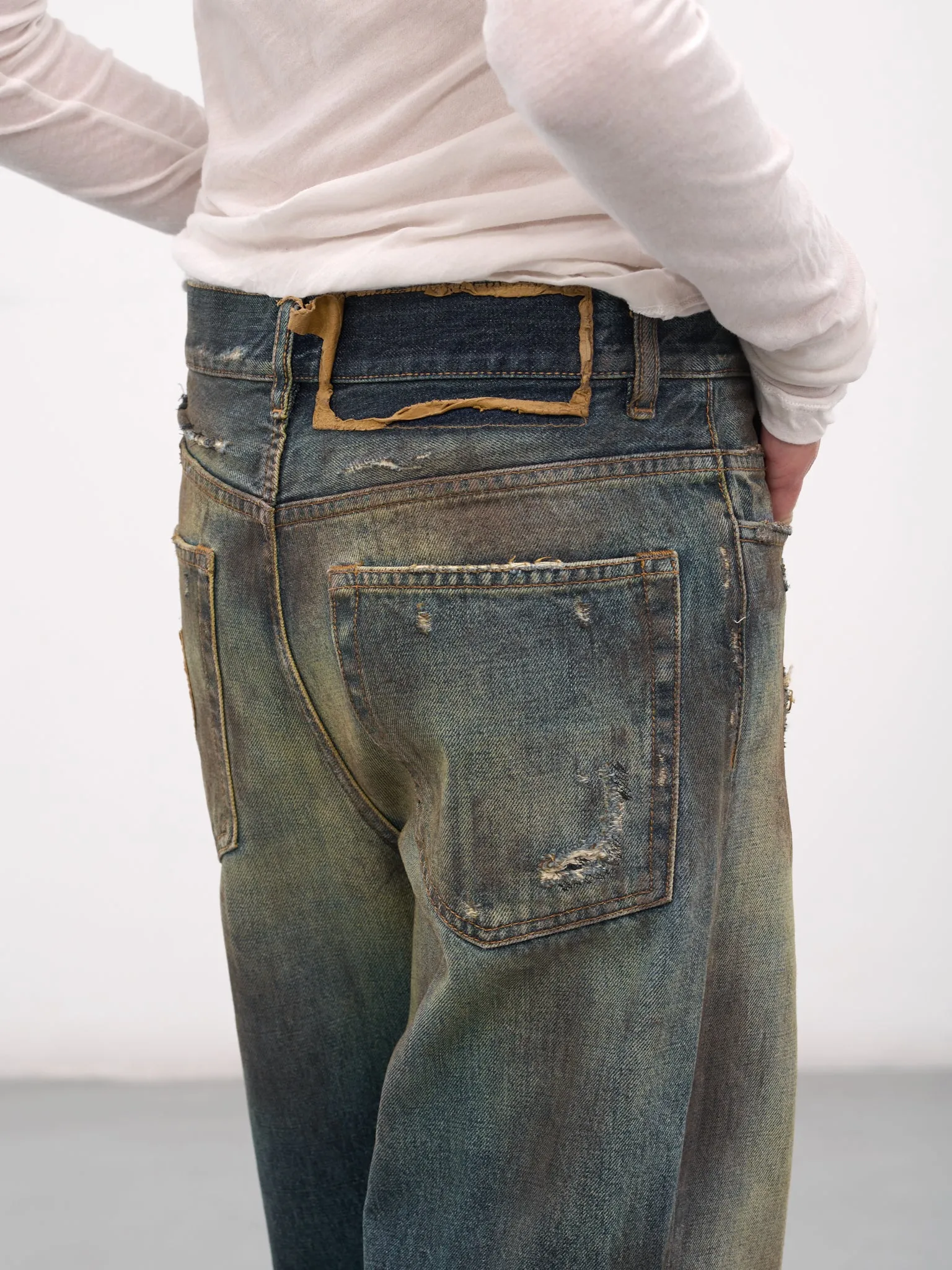 Blue Genoveva Distressed Flared Jeans (B0013624-FA671-VINTAGE-BLUE) sold by lorenzo product image thumbnail 5