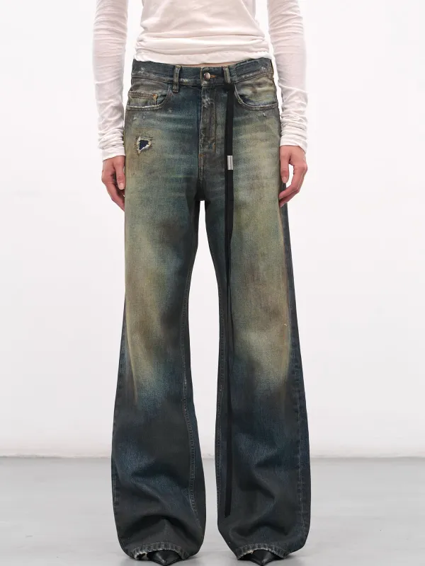 Blue Genoveva Distressed Flared Jeans (B0013624-FA671-VINTAGE-BLUE) sold by lorenzo
