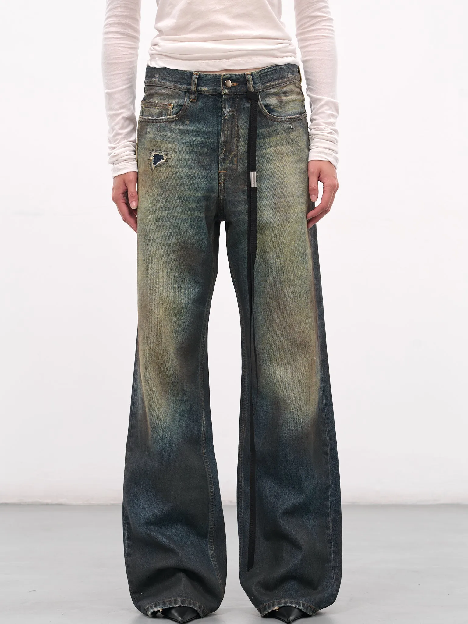Blue Genoveva Distressed Flared Jeans (B0013624-FA671-VINTAGE-BLUE) sold by lorenzo