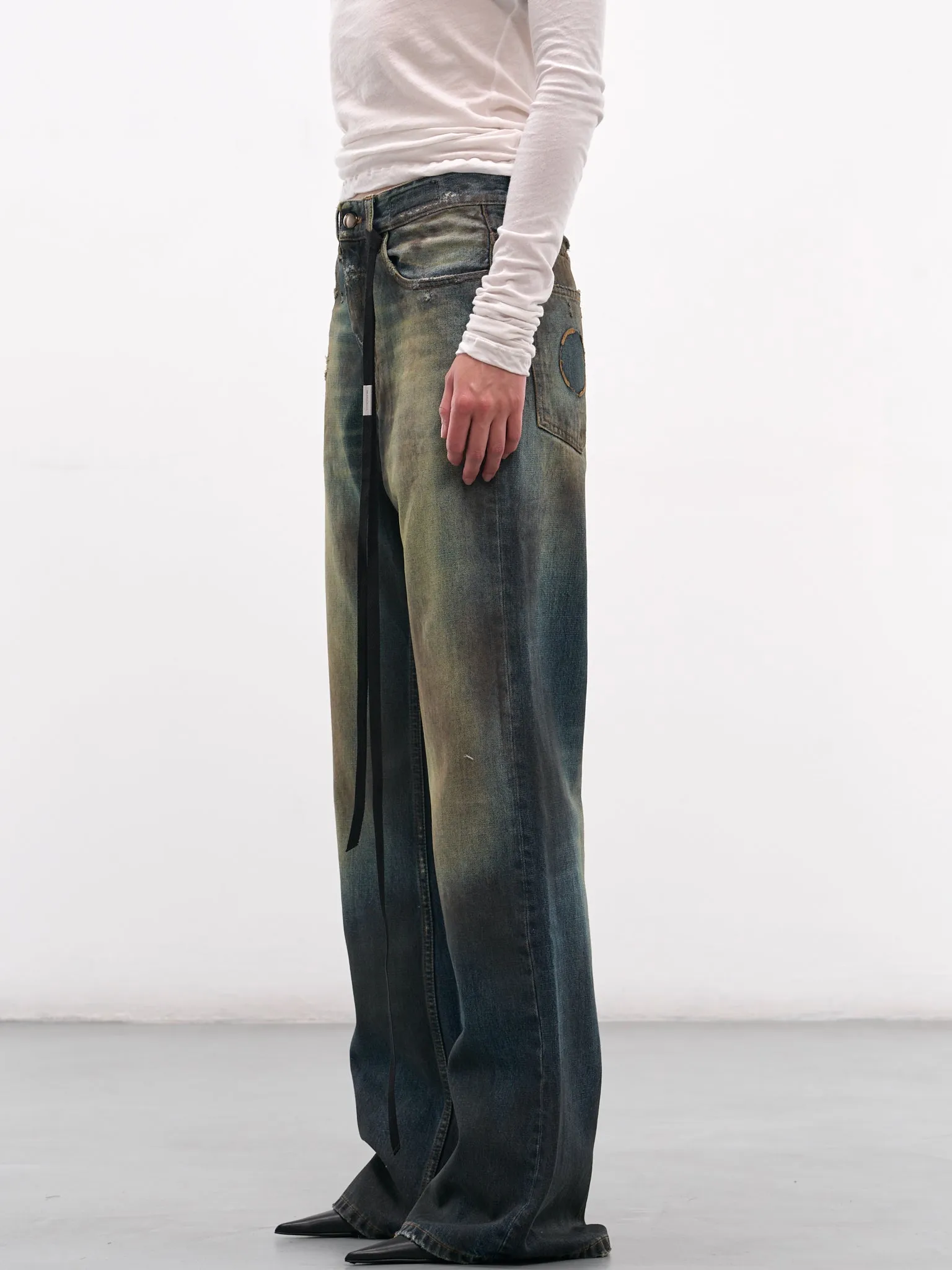 Blue Genoveva Distressed Flared Jeans (B0013624-FA671-VINTAGE-BLUE) sold by lorenzo product image thumbnail 2
