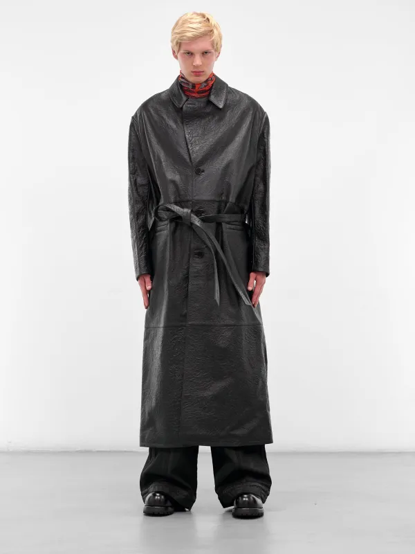 Black Reaper Nappa Leather Coat (MC024LE-CCL-BLACK) sold by lorenzo
