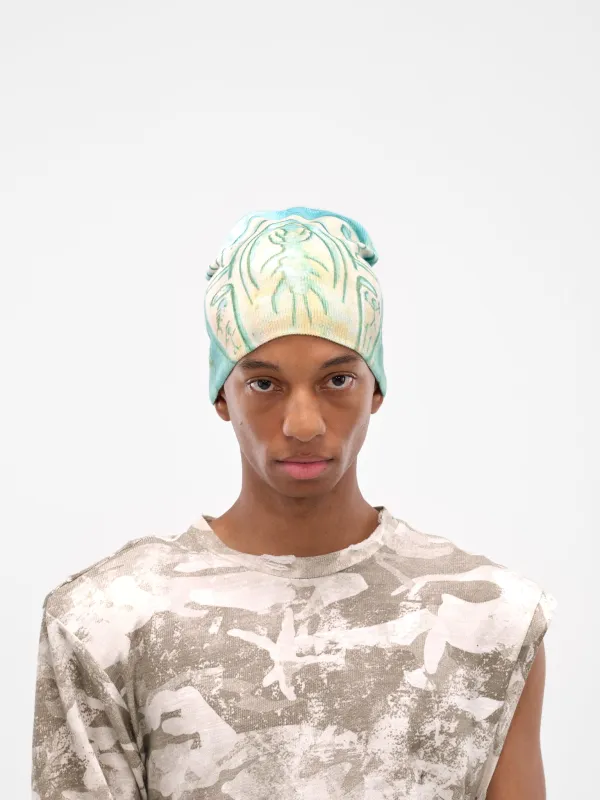 Teal Scarabold Graphic Rib Beanie (YAW25-S-HATT-TEAL) sold by lorenzo