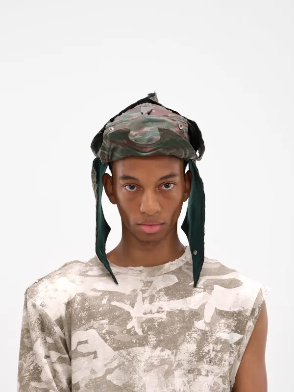 Camo Graphic Shark Hat (YAW25-N-CAPP-TARNISHED-CAMO) sold by lorenzo