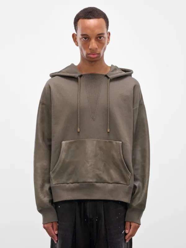 Gray Hybrid Lambskin Cotton Hoodie (H526Y25X66-4160-KHAKI-GREEN) sold by lorenzo
