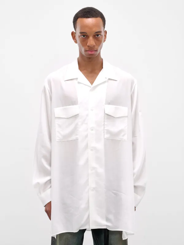 White Oversized Pocket Button-Up Shirt (HL-B91-250-1-WHITE) made by Yohji Yamamoto