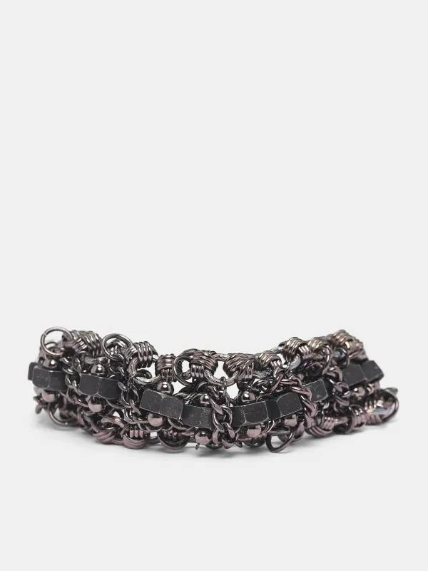 Multi-Chain Gear Metal Bracelet (HL-A84-957-SILVER) sold by lorenzo