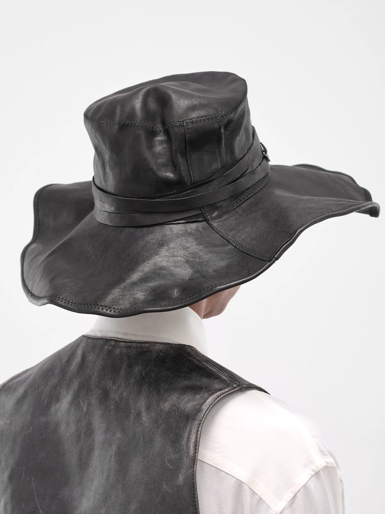 Black Lamb Silver Button Hat (B0013644-LT137-BLACK) sold by lorenzo product image thumbnail 3