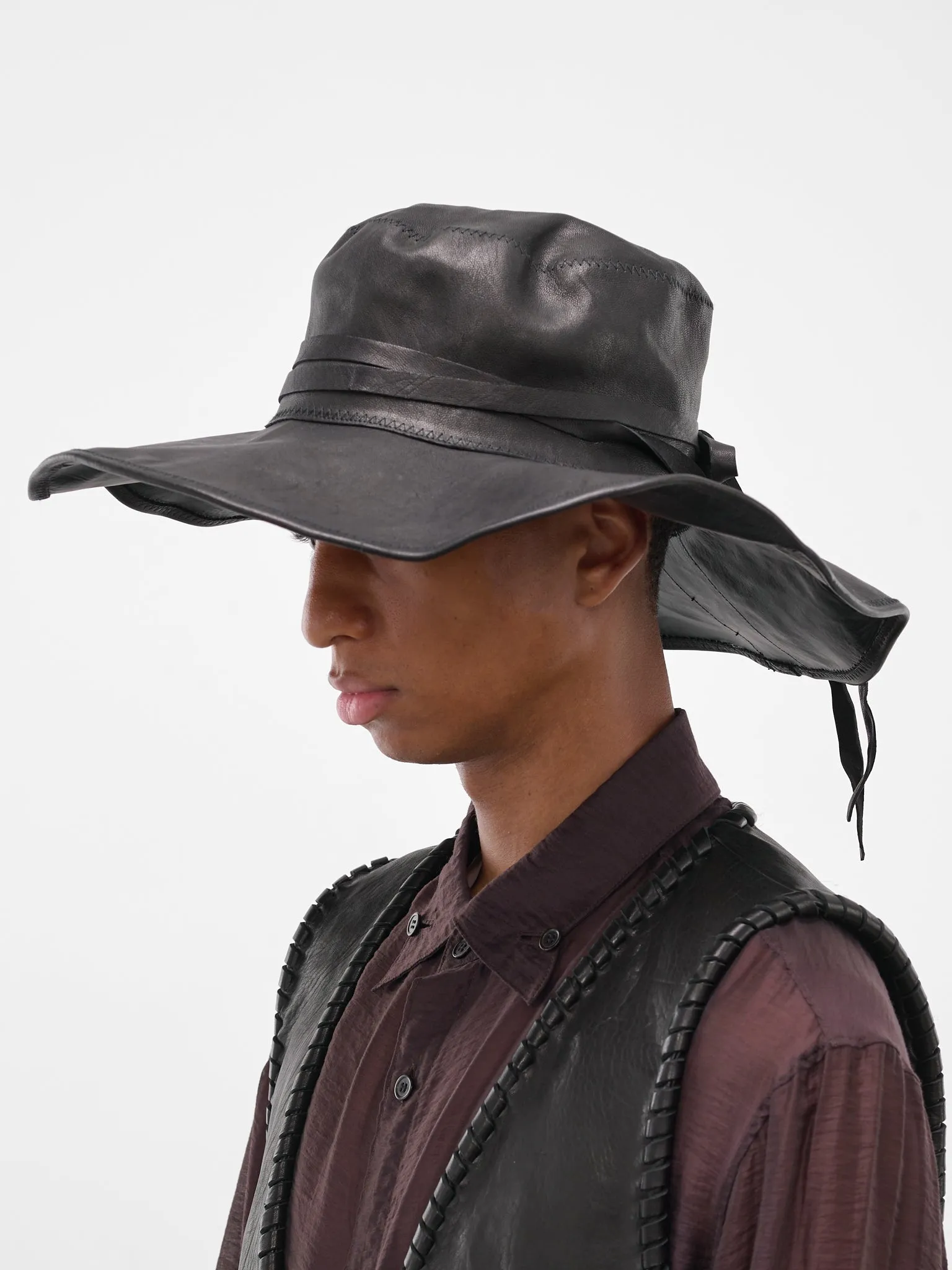 Wia Lamb Wide Brim Hat (B0013575-LT137-BLACK) sold by lorenzo product image thumbnail 2