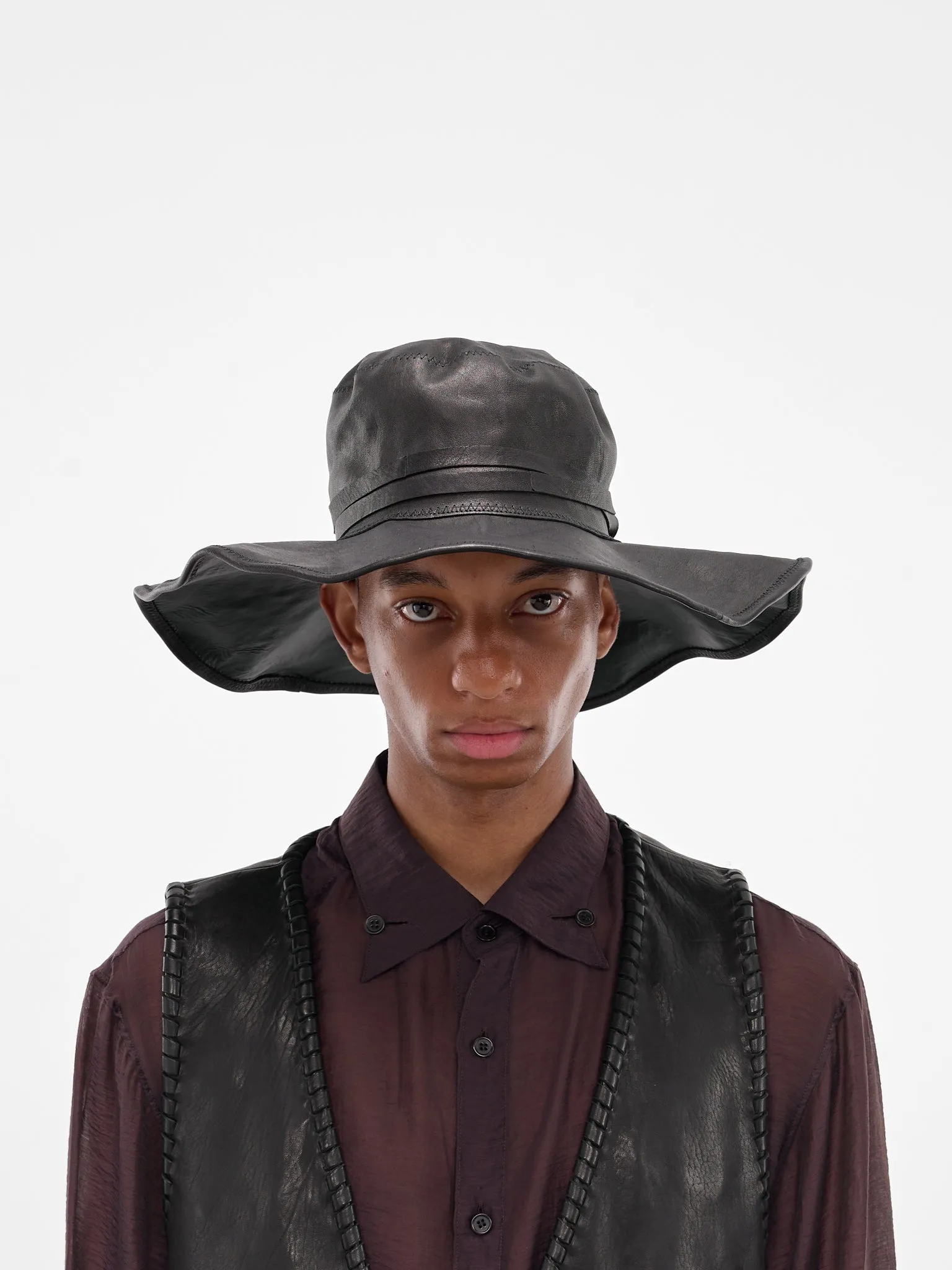 Wia Lamb Wide Brim Hat (B0013575-LT137-BLACK) sold by lorenzo