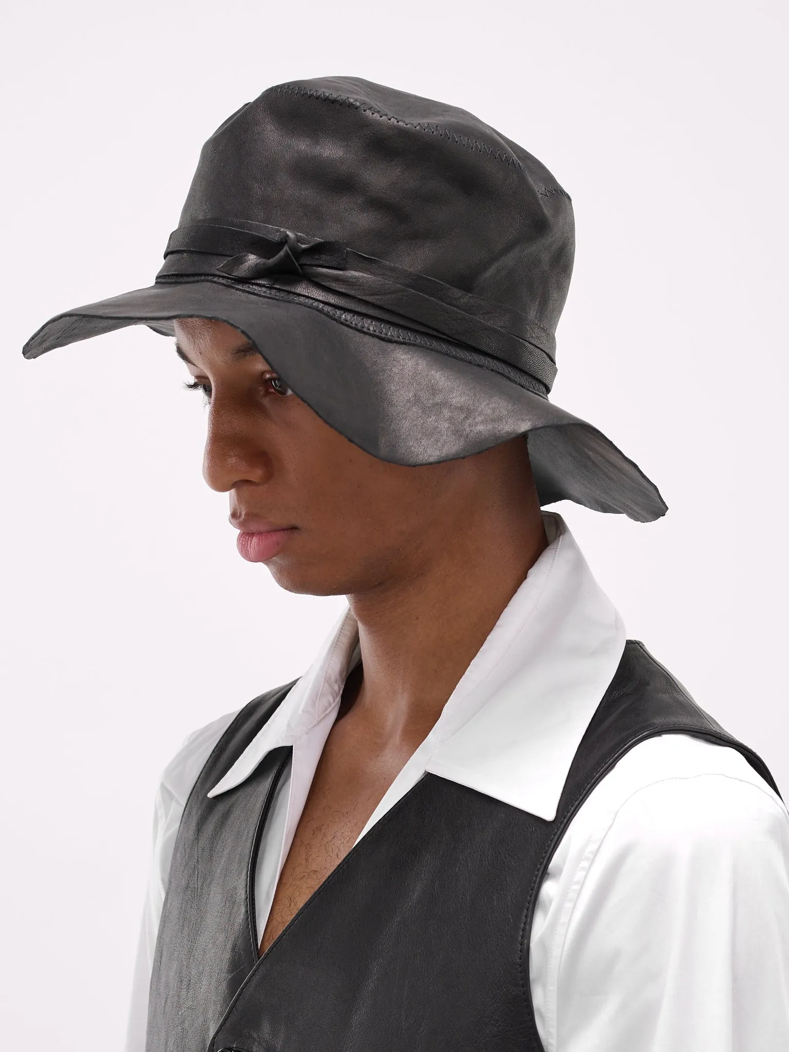 Nanse Lamb Wide Brim Hat (B0013574-LT137-BLACK) sold by lorenzo product image thumbnail 2