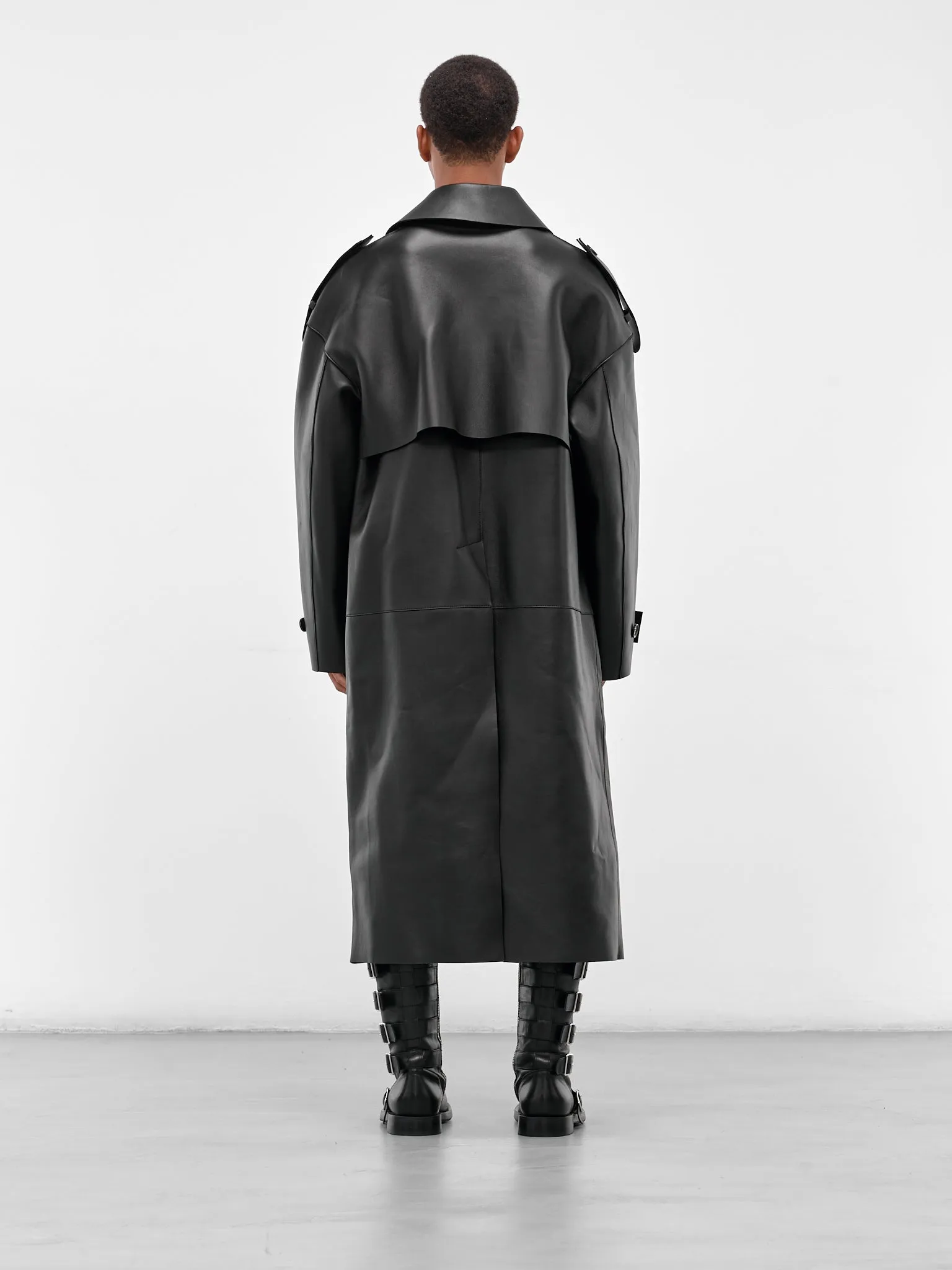 Black Sheep Leather Trench Coat (S71AA0469-SY1345-BLACK) sold by lorenzo product image thumbnail 3