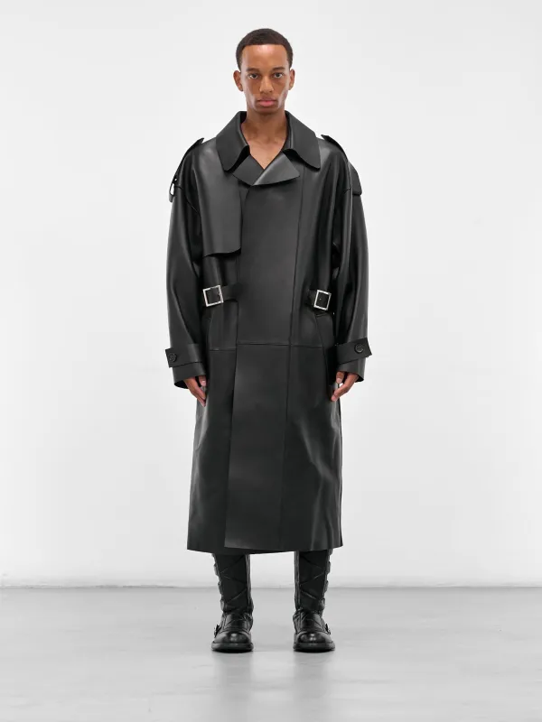 Black Sheep Leather Trench Coat (S71AA0469-SY1345-BLACK) sold by lorenzo