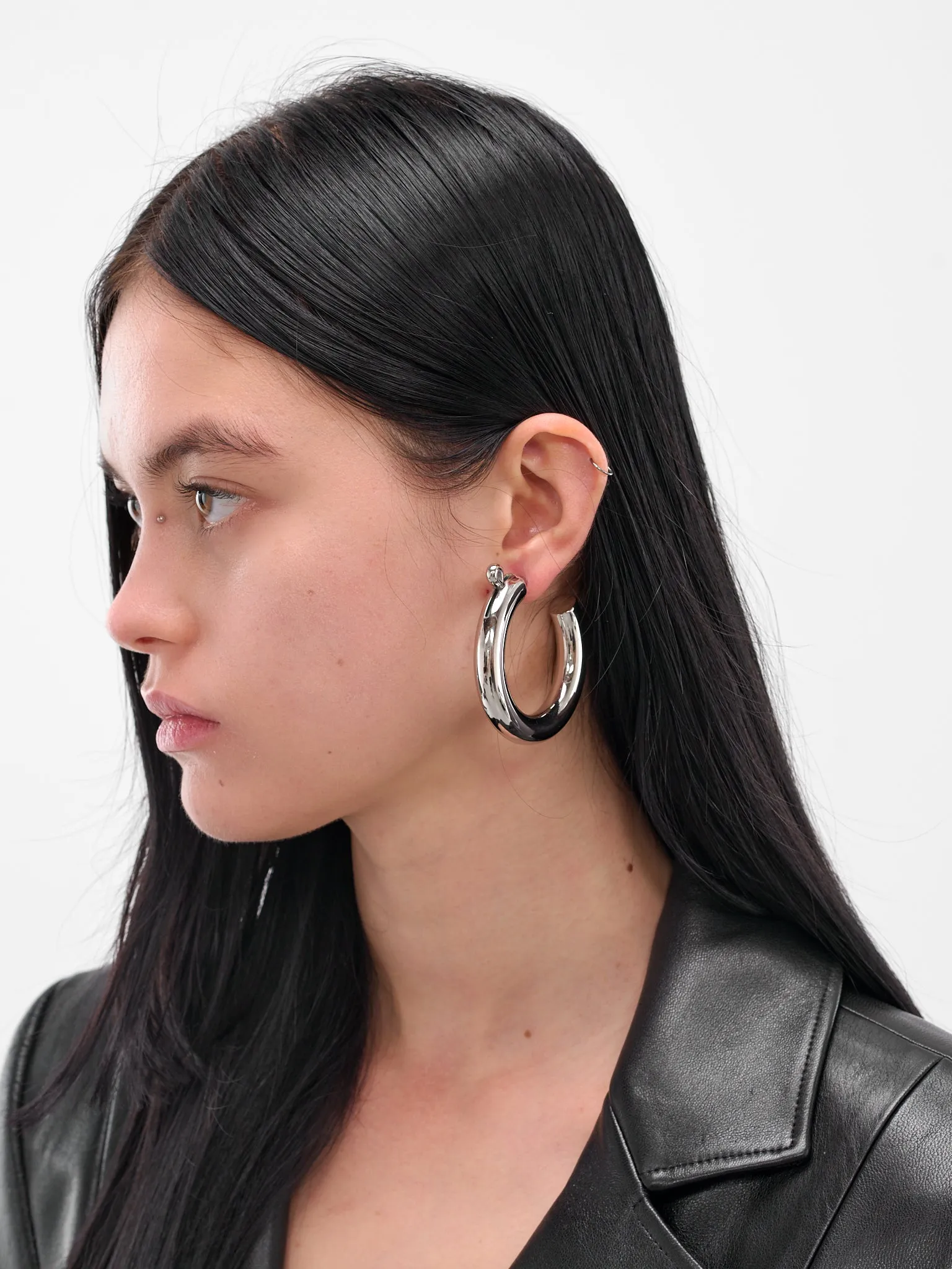 D'Heygere Spring Clasp Hoop Earrings (VAQ10K803-SILVER) sold by lorenzo product image thumbnail 2