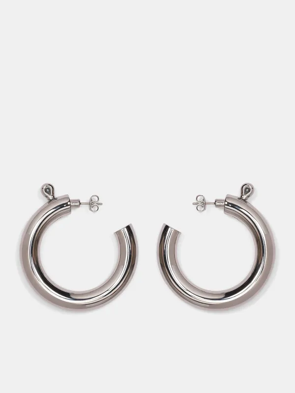 D'Heygere Spring Clasp Hoop Earrings (VAQ10K803-SILVER) sold by lorenzo