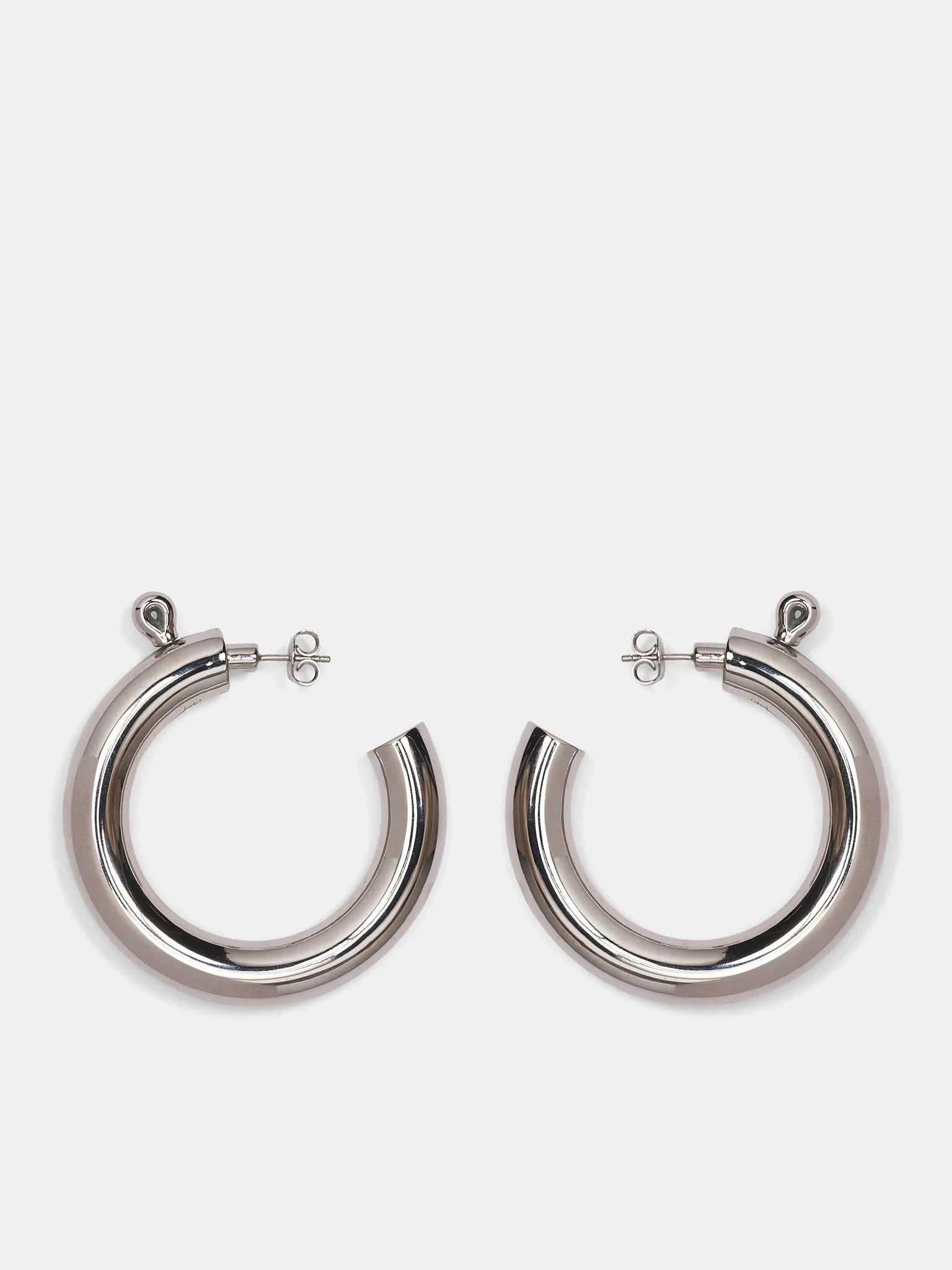 D'Heygere Spring Clasp Hoop Earrings (VAQ10K803-SILVER) sold by lorenzo