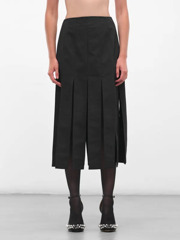 Charcoal Slit Trench Midi Skirt (3169-1267-CHARCOAL) sold by lorenzo