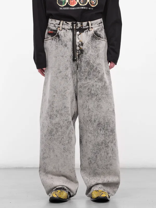 Gray Denim Wide Leg Jeans (259WD09049-GREY) sold by lorenzo