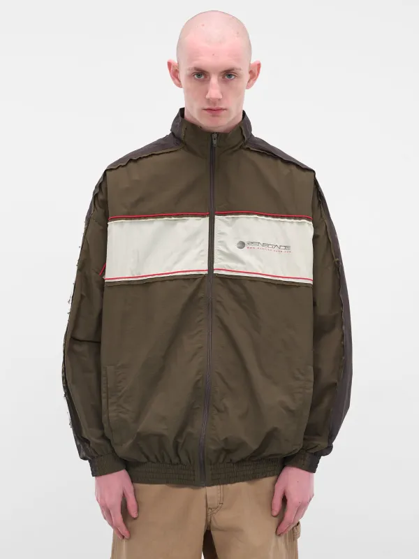 Green Layered Nylon Track Jacket (199WP01414-GREEN) sold by lorenzo