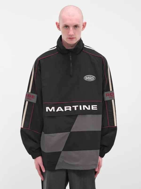 Black Hockey Nylon Pullover (121WP01009-BLACK-GREY) made by Martine Rose