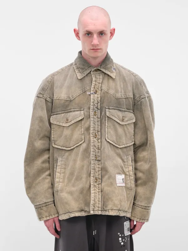 Khaki Corduroy Oversized Overshirt (A15SH035-KHAKI) sold by lorenzo