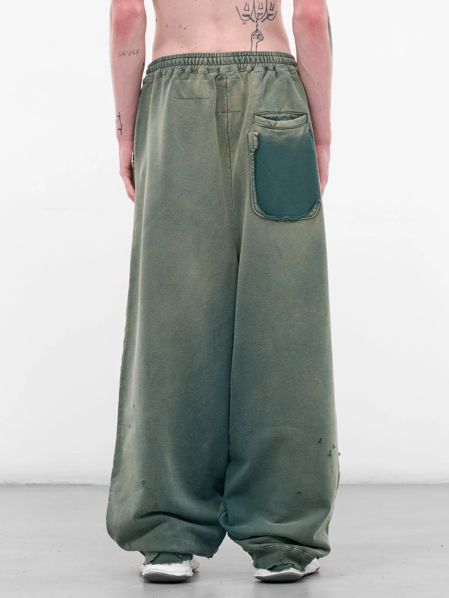 Green Distressed Baggy Sweatpants (A15PT554-GREEN) sold by lorenzo product image thumbnail 3