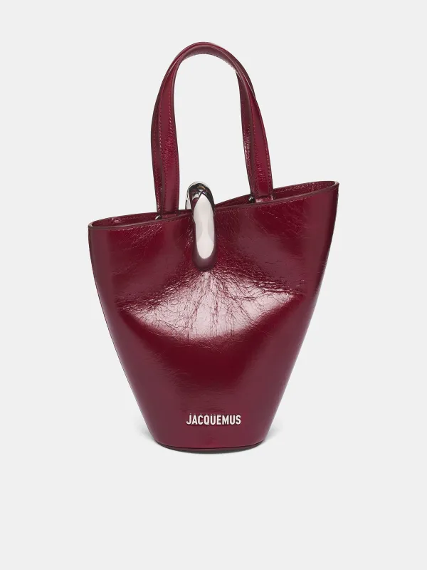 Burgundy Leather Bambola Asymmetric Bag (LE-PETIT-BAMBOLA-BURGUNDY) sold by lorenzo