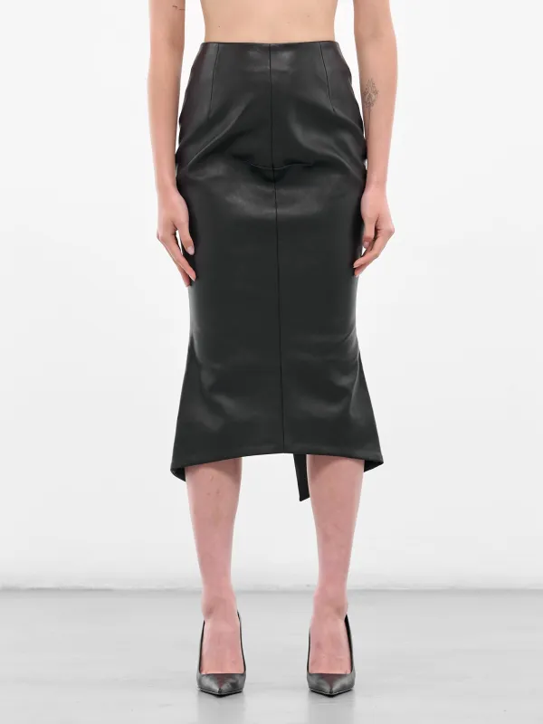 Black Leather Madam H. Skirt (MAT01SK201-SCLERA-BLACK) sold by lorenzo