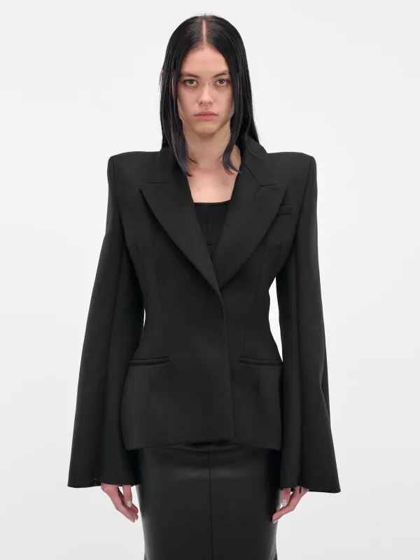 Black Tailored Madame H. Blazer (MAT01J101-SCLERA-BLACK) sold by lorenzo