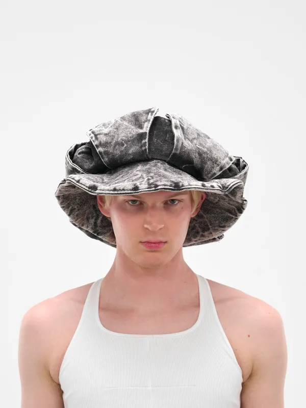 Gray Faded Denim Panel Hat (FLAW25MWTDHT-GREY-WASH) sold by lorenzo